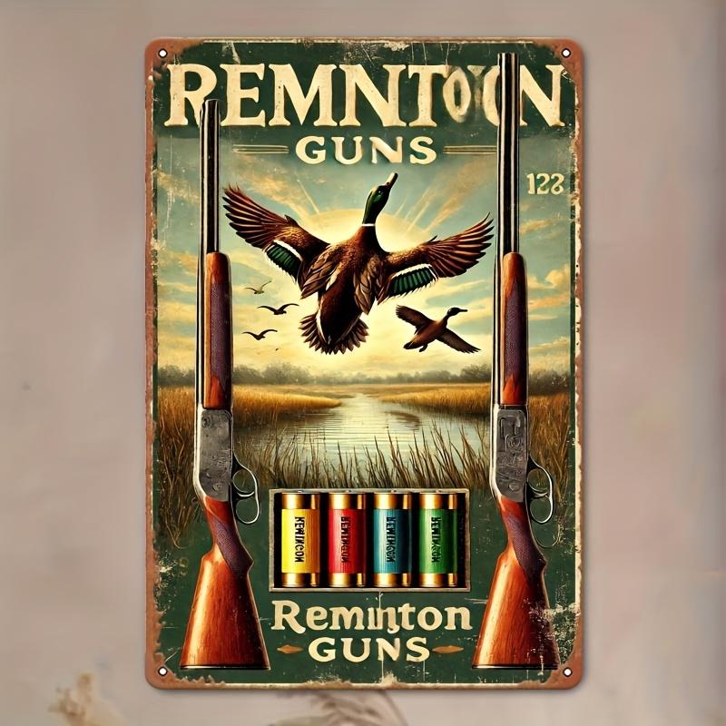 Настенное искусство Охота на уток В винтажном стиле Реклама Remington Ретро-знак Железное изделие Подходит для отелей Грузовых станций для мужского логова