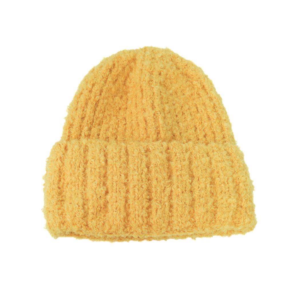 Korean Version of Women's Wool Hat Fashionable and Versatile Big Head Ear Protection Cold Cold Hat Solid Color Simple Hat