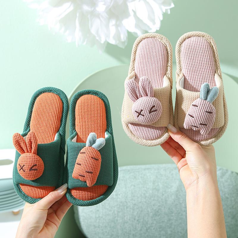 Cartoon Carrot Rabbit Slippers Indoor Non Slip Floor Couple Shoes Men and Women