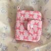 Linen Bowknot Printing Wallet Bowknot Printing Pink Coin Purses Cute Card Bag