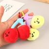 1Pc Cute Plush Cherry Keychains Funny Expression Car Keys Keychains Korean Style