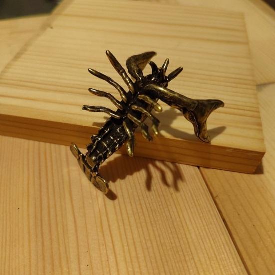 Держатель для ручки-омара, орнамент из латуни, ретро-животное, изысканные фигурки раков, миниатюры, украшения для офиса, рабочего стола, коллекция ремесленных произведений искусства, подставка для ручек