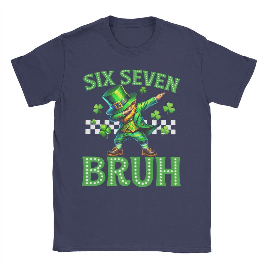 Funny Meme Six Seven Bruh St Patricks DayTShirt Summer Pure Cotton TShirts Unisexs Harajuku Casual TShirt ShortSleeve