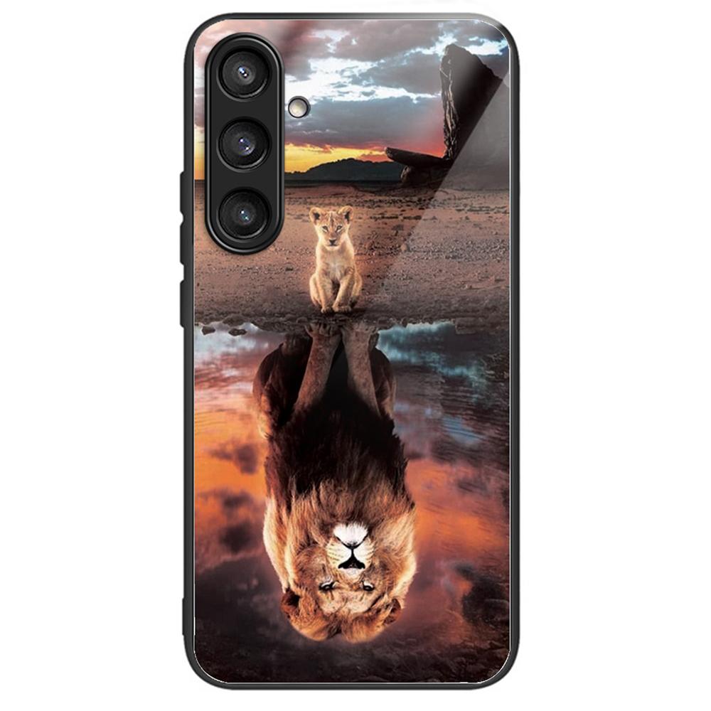 Для Samsung Galaxy S24 закаленное стекло + чехол TPU с рисунком и принтом чехол для телефона