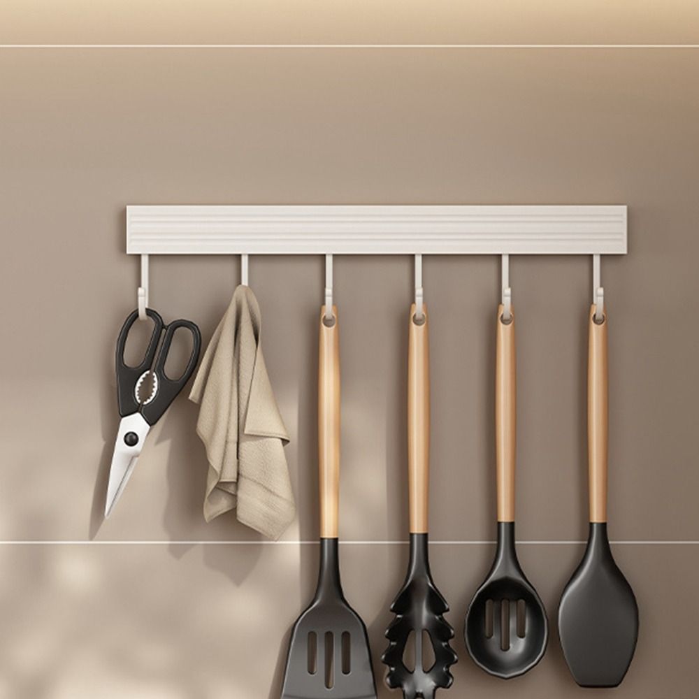 20/30/40/50cm Kitchen Utensils Rack Rail Kitchen Hook Rack Wall Hanging Rod Rack Kitchenware