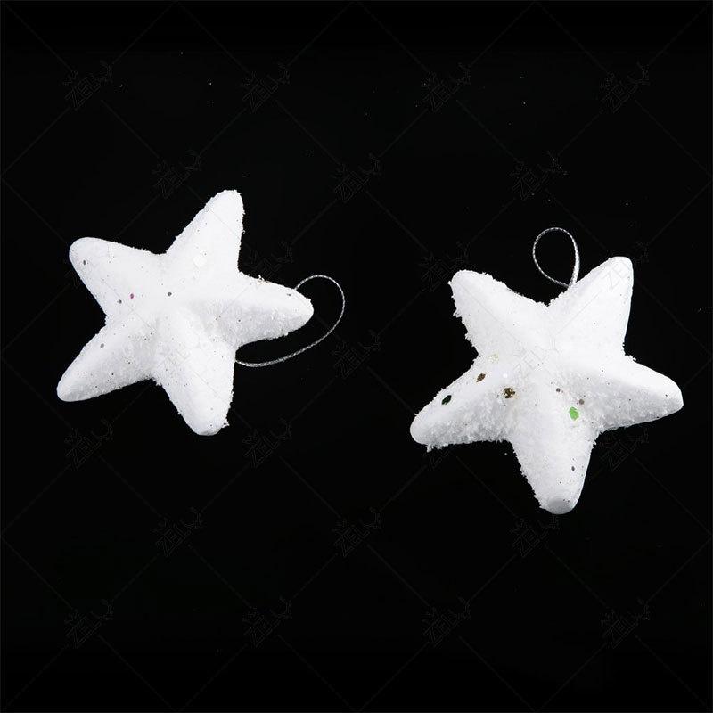 Подвесной кулон на рождественскую елку, декоративная вечеринка, пенопласт, белая звезда, пентаграмма, подвесное украшение 6 шт./12 шт.