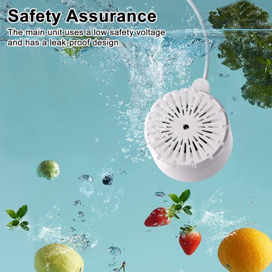 Fruit Vegetable Washer Ultrasonic Purifier IPX7 Waterproof Portable Battery Powered Wireless Fruit Vegetable Cleaner Device