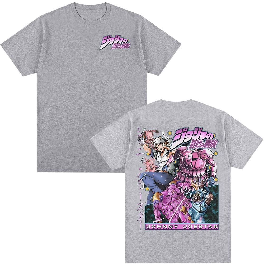Аниме JoJo's Bizarre Adventure Футболка STEEL BALL RUN Джонни Джостар Манга Футболки Мужские Женские Хлопок Повседневная Короткий Рукав Футболка