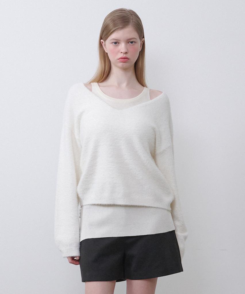 MICANE Bellita Hairy Knit-Wool Sleeveless Set
