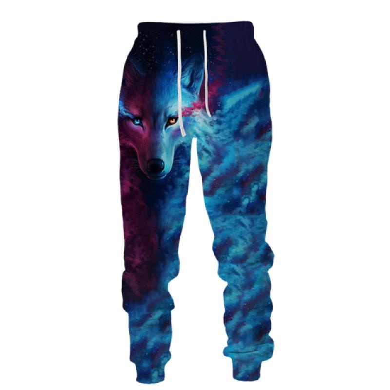 Повседневные брюки с 3D принтом волка, мужская спортивная одежда, длинные брюки, мужские уличные спортивные штаны, мужские брюки в стиле хип-хоп