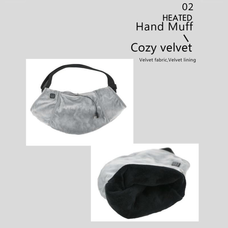 Electric Heated Hand Warmer Muff Cold Weather Thermal Glove Waist Bag 3 Levels For Hunting