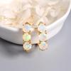 925 Silver Opal Ring Earrings Jewelry Set Natural Gems Fine Jewelry Heart Shape Design 18k Gold Yellow Plating Jewelry for Women