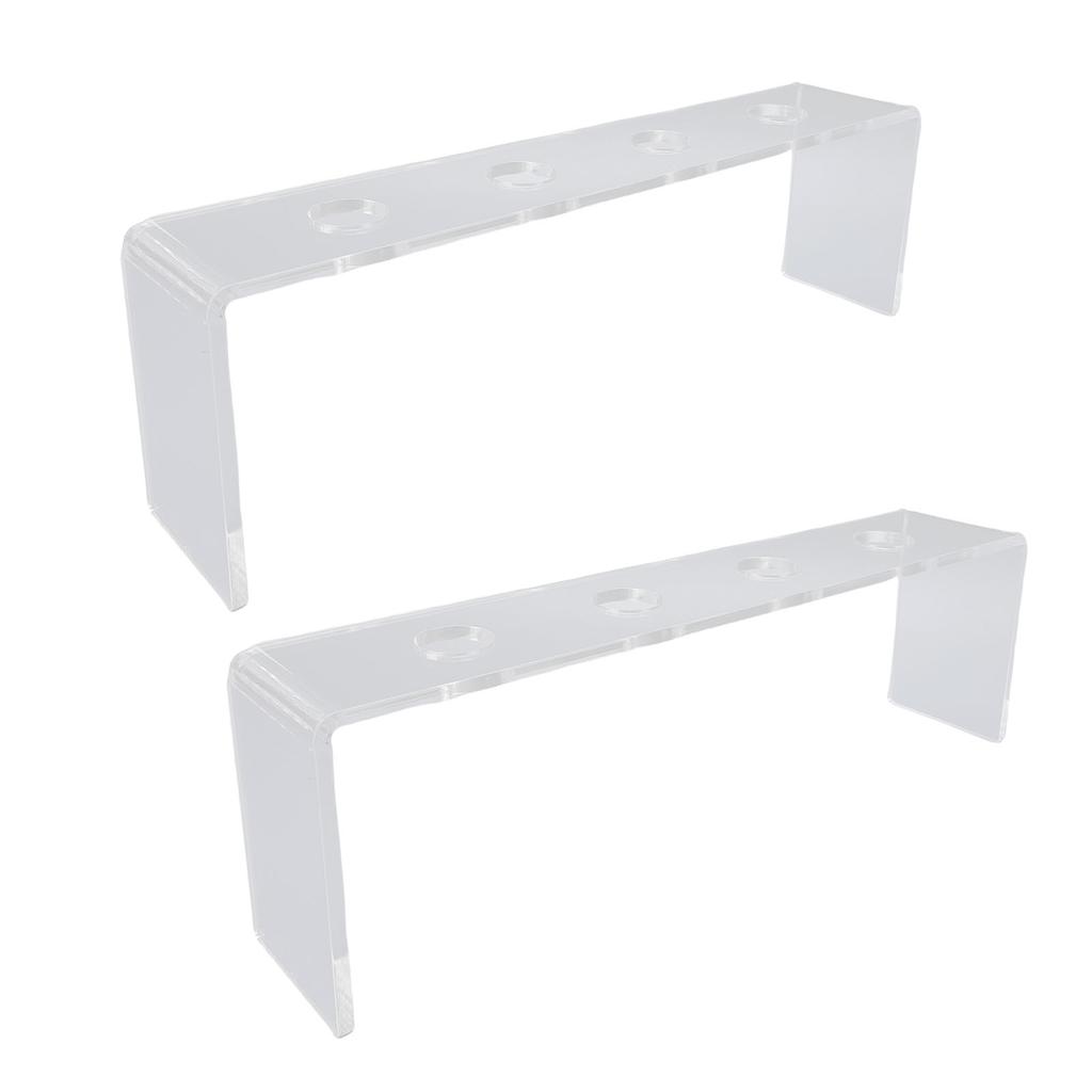 2Pcs Wine Bottle Stopper Display Acrylic Transparent 4 Slots Integrated Wine Stopper Holder for Countertop Bar Displays