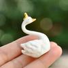 Фигурка Лебедя Прекрасная Миниатюрная Фигурка Кукла DIY Украшение для Торта Симуляция Короны Фигурка Лебедя Смола Модель Животного Рождественский Свадебный Подарок