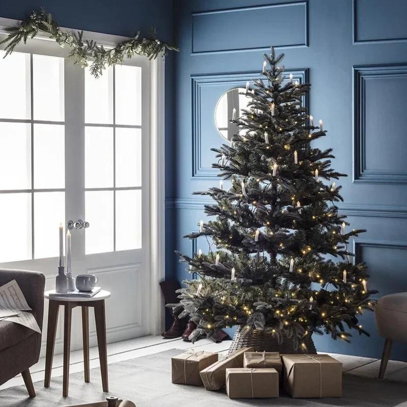 10Pcs Christmas Trees LED Window Candle, Flameless Taper Christmas Candle String Light with Clips for Home Party Xmas Decoration