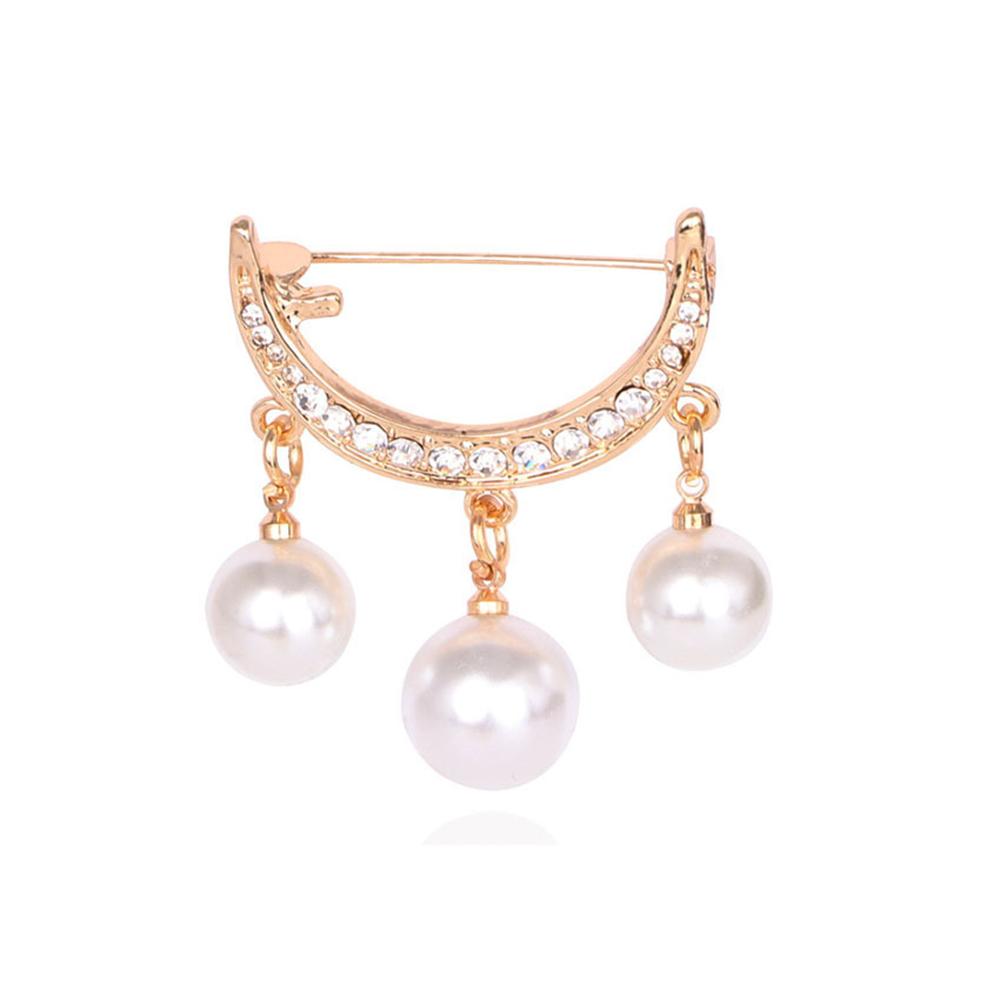 Fashion Imitation Pearl Pendant Brooches Anti-Light Exposed Clothing Safety Pin For Women Sweater Cardigan Decor
