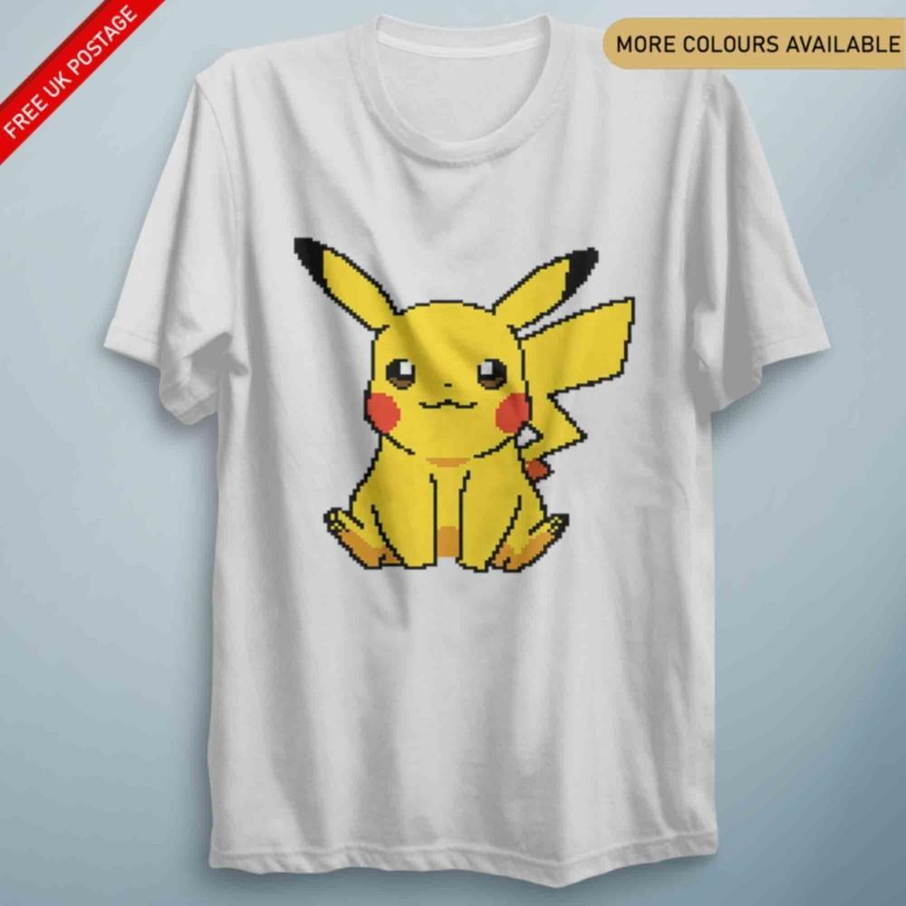 PikaPixel Fun Anime T Shirt Adults Kids Unisexga Top Christmas Gift