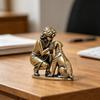 Латунная фигурка девочки с собакой Настольное украшение для дома Ретро-фигурка Маленькие декоративные поделки Креативный декор