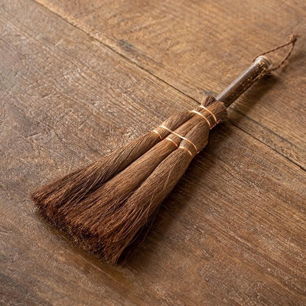 Handmade Palm Hair Brush Traditional Mini Whisk Broom Durable Tea Ware Scrubber Tea Accessories