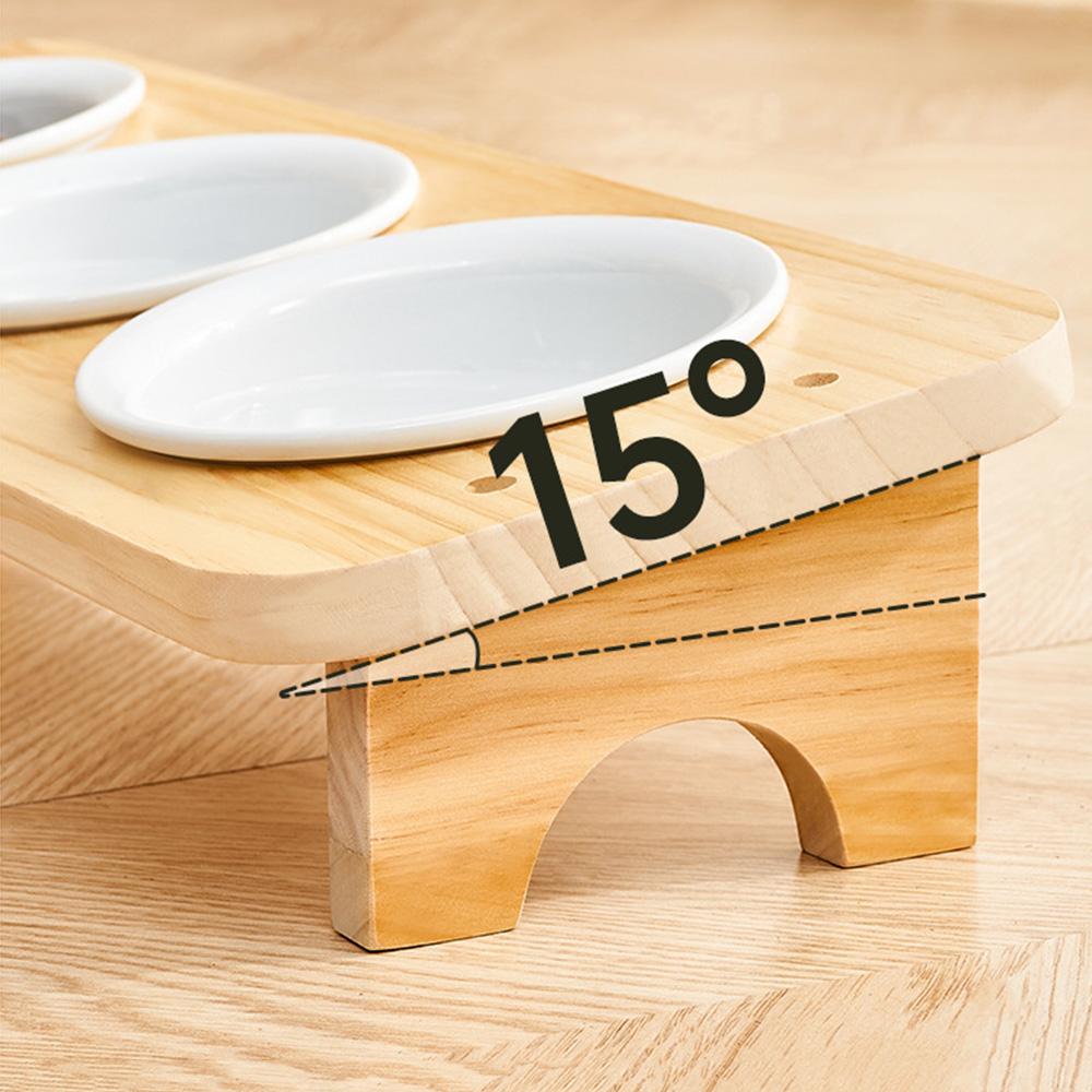 Съемная приподнятая кормушка для домашних животных с деревянной подставкой, приподнятая миска для кормления кошек, товары для домашних животных