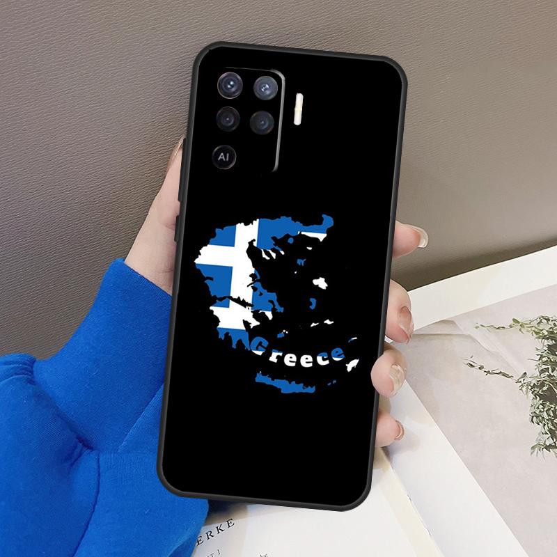 Греция Греческий Флаг Чехол Для Oppo A78 A38 A18 A98 A58 A60 A80 A40 A96 A76 A16 A94 A74 A54 A15 A17 A57 A77 A5 Pro