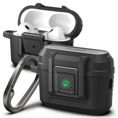 Чехол Spigen для AirPods Pro 2 с замком, беспроводной карабин, встроенная защита от ударов, зарядка, замок ACS05485 Функция, Зарядка, От потери, Зажим,