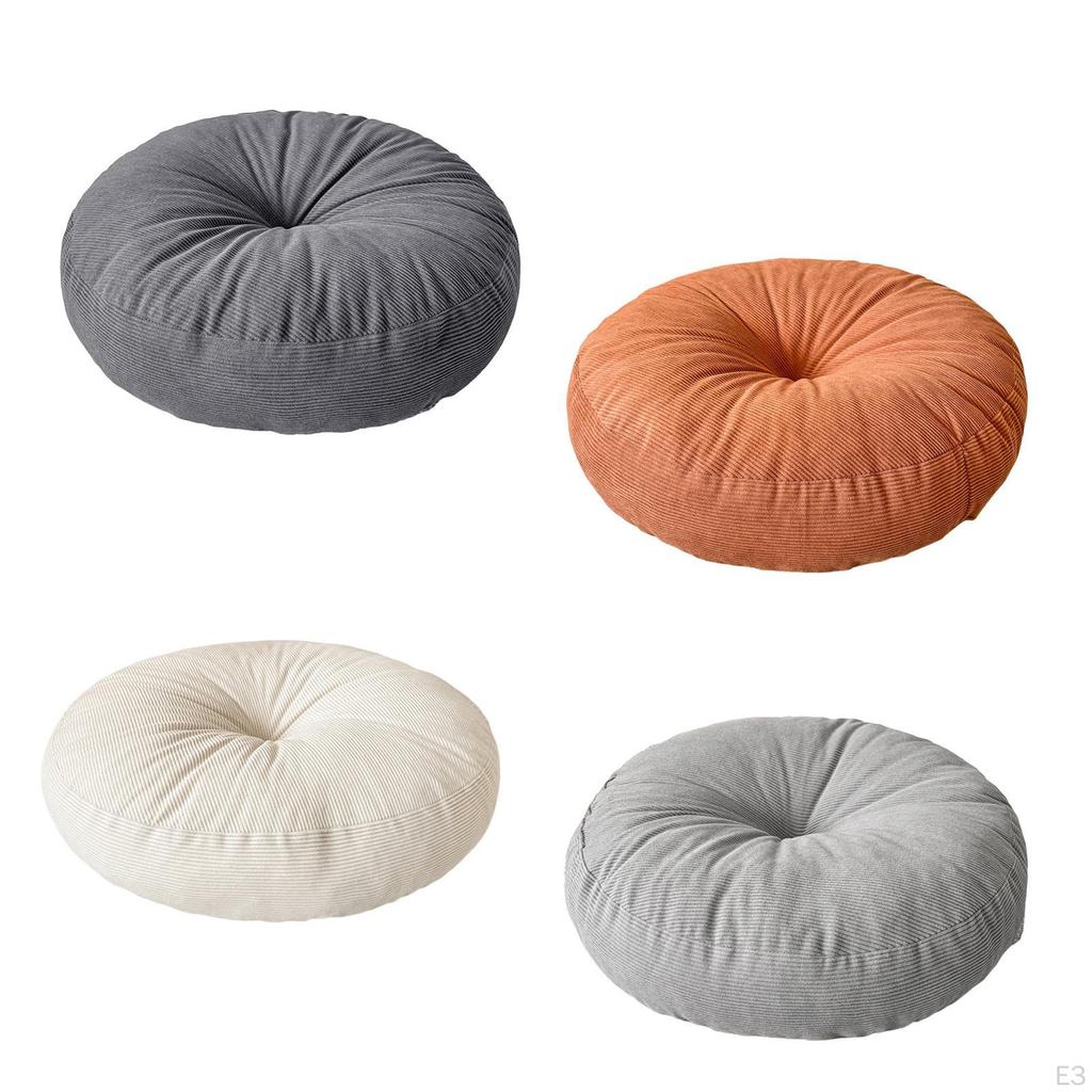 Japanese Tatami Floor Cushion Round Seat Pouf And Decorative Pad with Thick Filling Suitable for