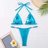1011 new European and American sexy bikini women's split strap bright solid color swimsuit wholesale