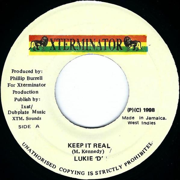 7-дюймовая пластинка LUKIE D Keep It Real NONE XTerminator 1998 Ямайка Регги Ска Даб Б/у
