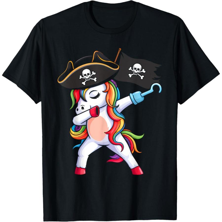 Даббинг Единорог Пират Девочки Дети Смешной Костюм на Хэллоуин Футболка