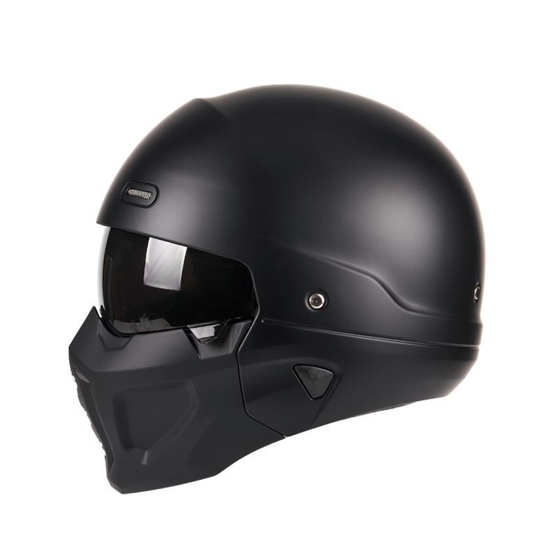 Ретро Capacete съемный для мотоцикла велосипеда быстросъемный ABS открытый шлем полный матовый черный модульный классический профессиональный