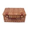 Large Wicker Picnic Basket With Cups Flatware Set Utensils Basket For 4 Person