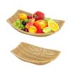 2 шт. Плетеная корзина для фруктов из искусственного ротанга, многофункциональная тарелка для хранения закусок в форме лодки, плетеная подставка для овощей