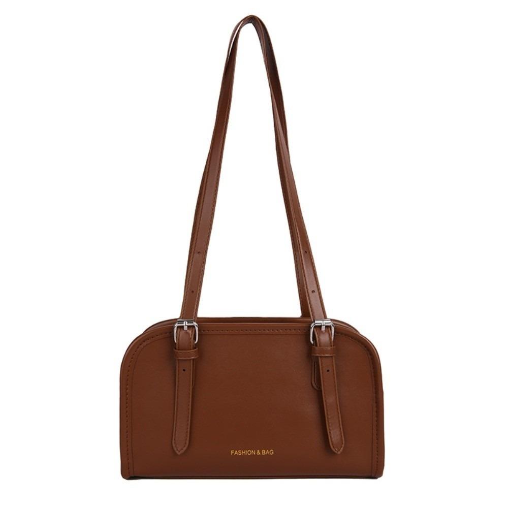 Underarm Boston Bag Korean Style PU Leather Handbag Trendy Single Shoulder Bag Girls