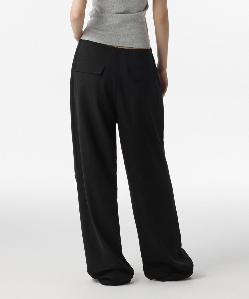 MUSINSA STANDARD WOMAN Женские брюки-парашют с эффектом льна [Черный]