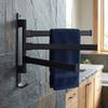 Black Swivel Towel Rack Aluminum Towel Holder Durable Swivel Towel Bar  Space Saving
