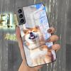 Милый чехол для телефона с сиба-ину для Samsung A25 A13 A33 5G A54 A36 A35 A56 A52 A14 Ударопрочная стеклянная крышка