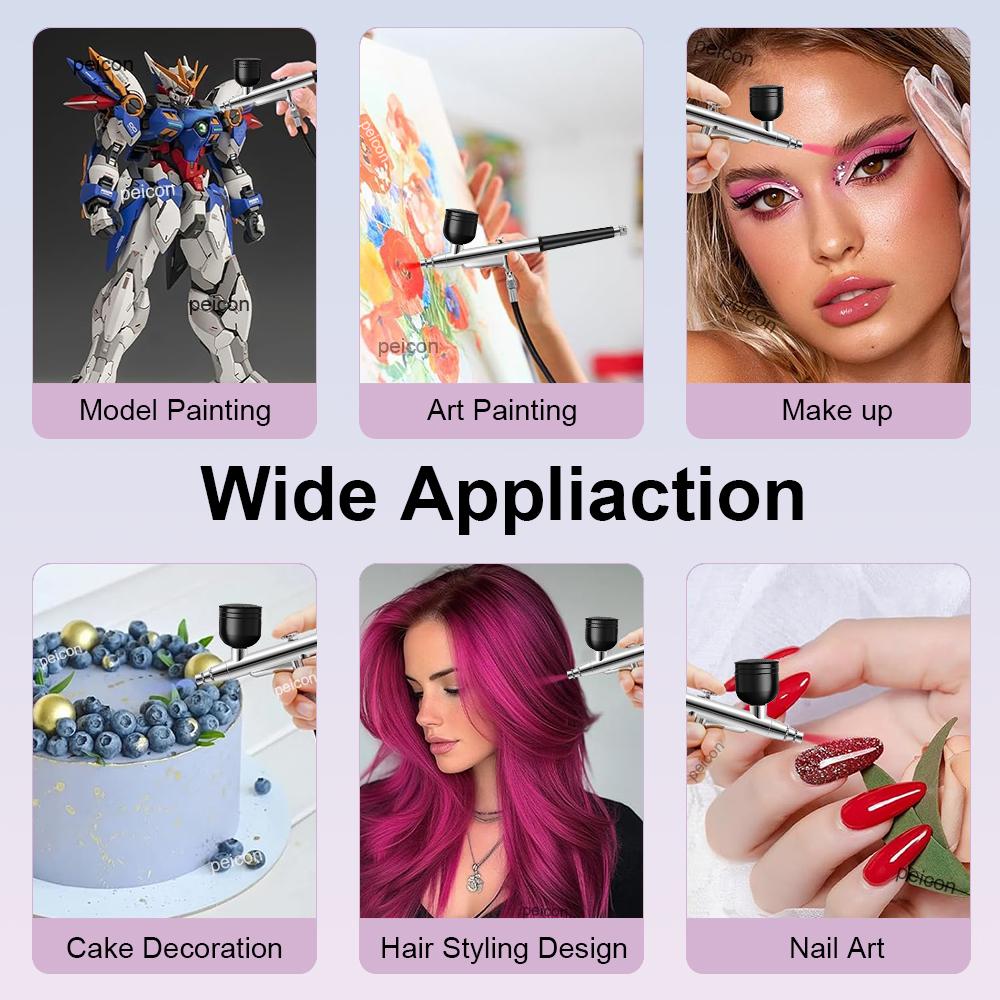 Airbrush Mini Spray Gun for Painting Modeling Cake Portable Paint Spray Gun 0.3mm Nozzles Air brush Spray Gun with Cleaning Kit