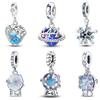 925 Silver Color Sparkly Star Planet Crystal Ball Luminous Charms Beads Fit Diy 925 Original Bracelets DIY Jewelry For Women
