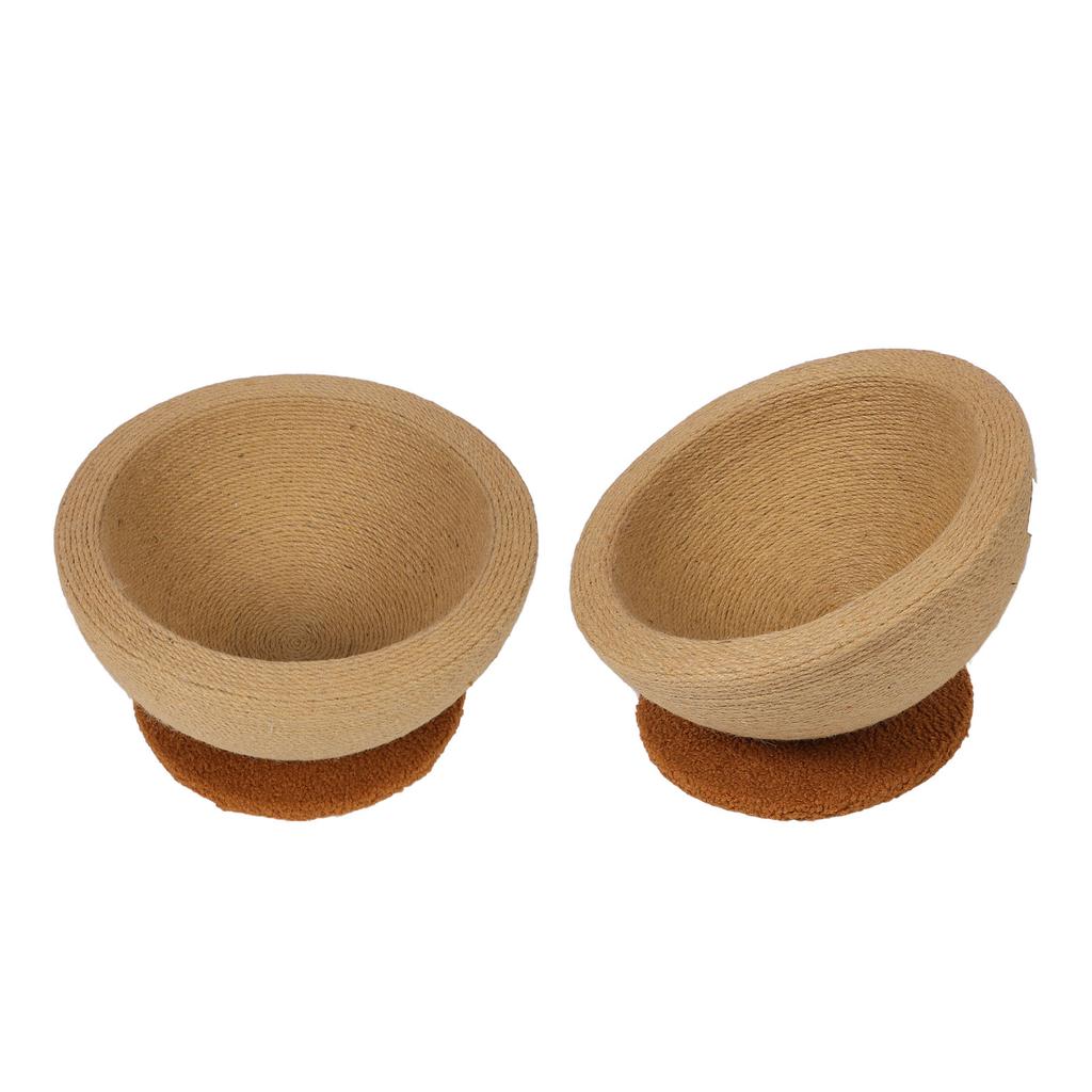 Cat Scratching Board Bowl Multifunction 2 In 1 Sisal Cat Scratcher Lounge Bed For Kitten