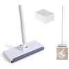 CLEANHOME Floor Wiper, Attaches and Detaches In 1 Second, One-Touch Mop, 2-in-1 Drainer, 24cm Wide, 4-Section Pole, 40cm-122cm Long, Wet/Dry Mop, Wipi