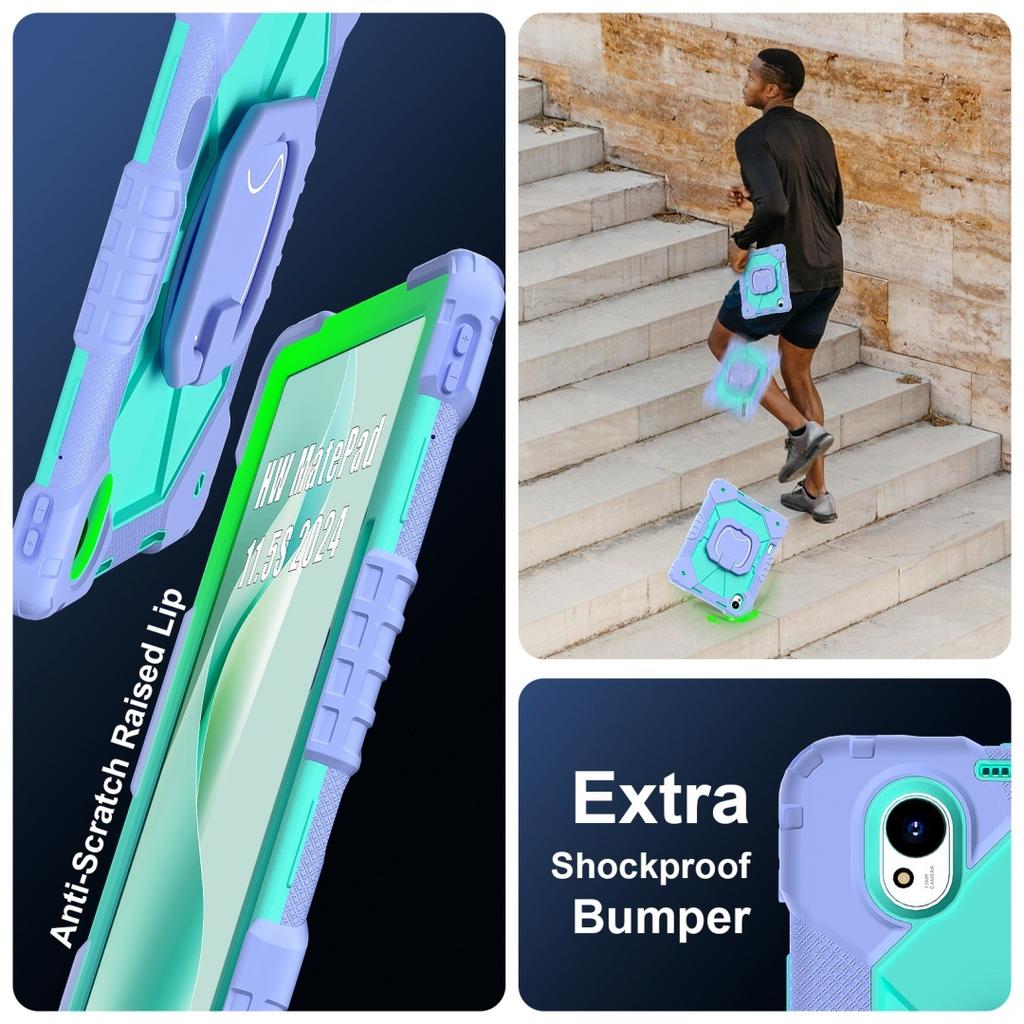 Для Huawei MatePad 11.5 S. Вращающаяся на 360° рукоятка, прочная защитная подставка TPU+PC 3 в 1, противоударный чехол для планшета и ПК