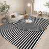 Black White Geometric Line Abstract Art Carpet Living Room Sofa Decor Kitchen Table Mat Leisure Room Nonslip Floormat Halloween