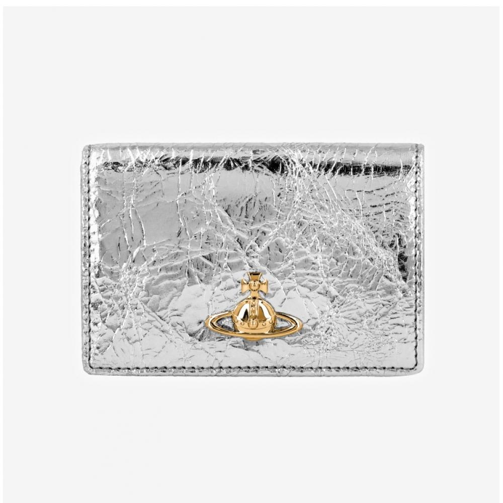 Vivienne Westwood Metallic Crinkle Card Wallet 5402000pu L00a7 Q401