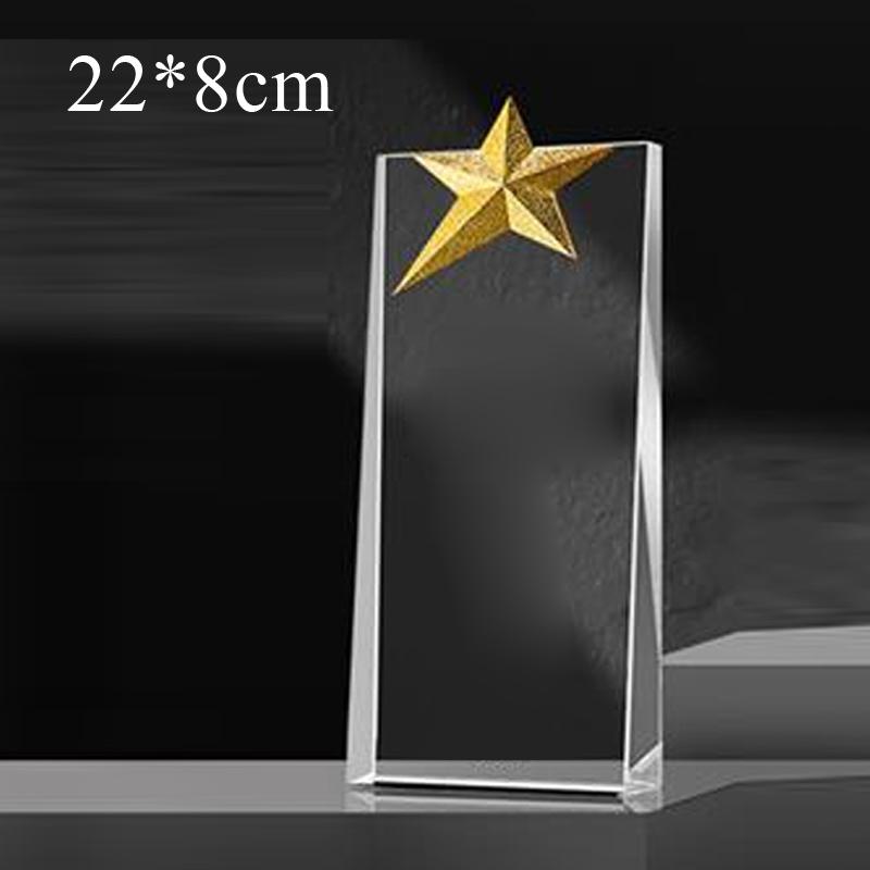 Customized Crystal Trophy with Metal Pendant, Beveled Version Trophy, Customized Award, Company Award, Staff, Free Engraving 1Pc