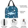 Insulated Lunch Bag for Work School Picnic Blue Cute Shark Cooler Lunch Box Containers for Adults Thermal Tote Portable Reusable