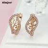 SIMJOO Fashion Zircon Earrings for Women Rose Gold Color Hollow Crystal