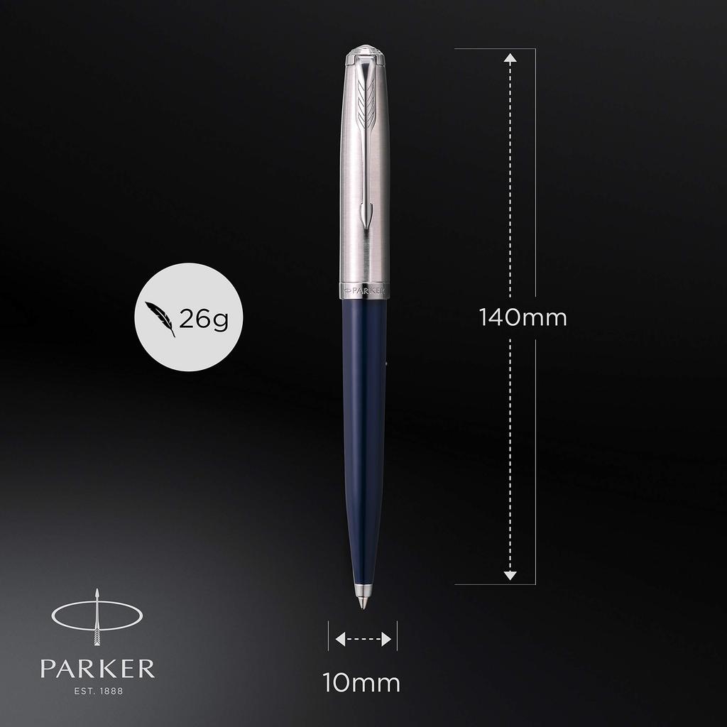 Parker Ballpoint Pen 51 Midnight Blue CT Medium Point Oil Based Gift Box Genuine Imported Product 2123505Z