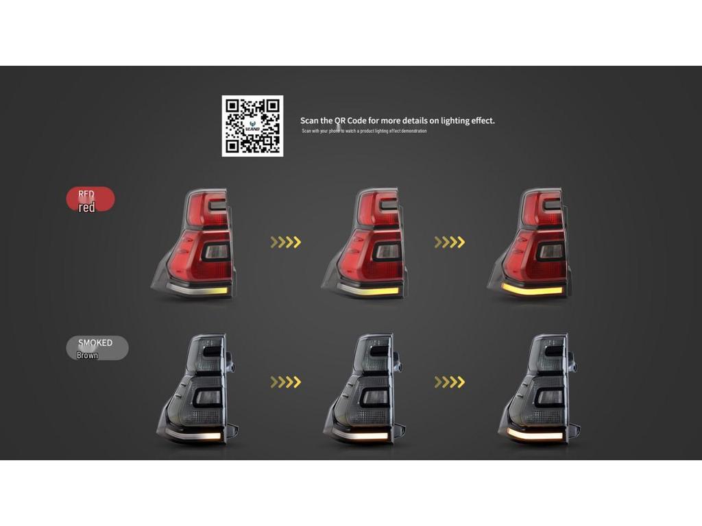 Светодиодные задние фонари с указателями поворота для 2010-2016 Toyota Lexus GX 460 Prado