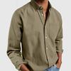 Designer Spring Summer Men's Casual Cotton Linen Solid Color Long Sleeve Shirts Loose Shirts